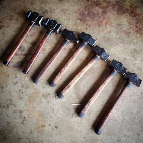 Few more hammers finished up today. : r/Blacksmith