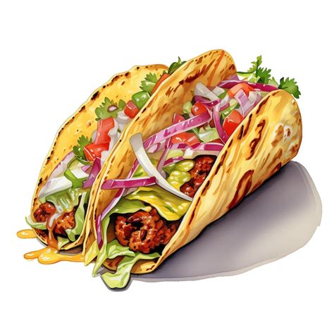 Taco street food watercolor illustration | Premium AI-generated image