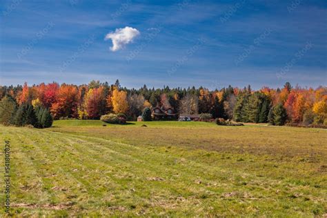 Country houses in the fall, Wolcott, Vermont, USA Stock Photo | Adobe Stock