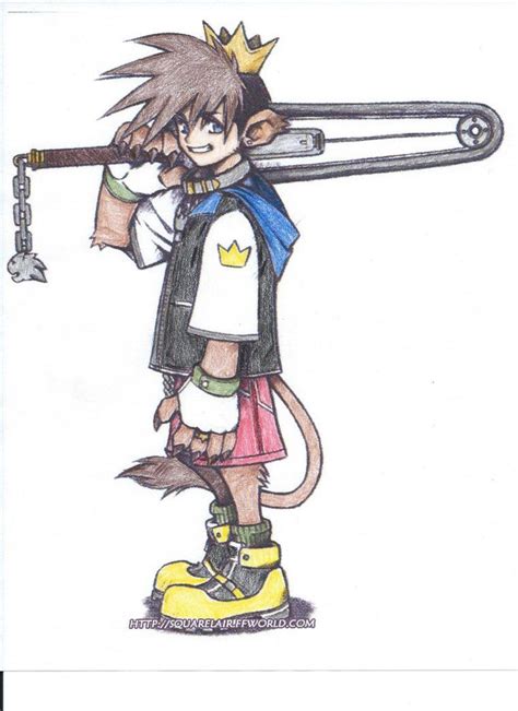 Concept Art: Colored Sora with Chainsword | Kingdom hearts art, Kingdom ...