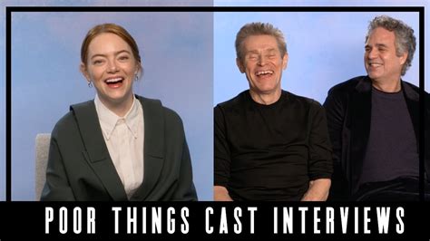 POOR THINGS CAST INTERVIEWS | Emma Stone, Mark Ruffalo & Willem Dafoe - YouTube