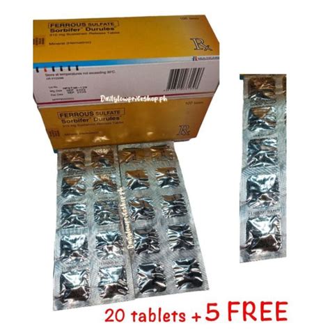 Sorbifer Durules Ferrous Sulfate 310mg Sold per 20 tablets free 5tabs | Lazada PH