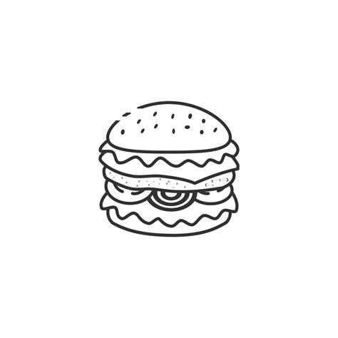 Outline icon of burger vector illustration 7105838 Vector Art at Vecteezy