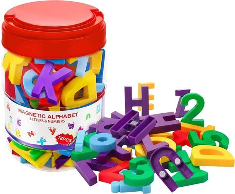 Amazon.com: Kiveed Magnetic Letters and Numbers Toy Set: Strong Magnetic 78 PCS Colorful ...