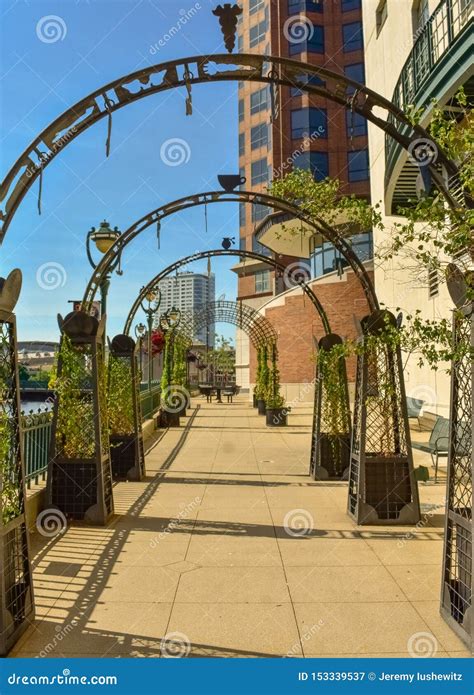 Downtown Milwaukee River Walk Stock Image - Image of wisconsin, river ...