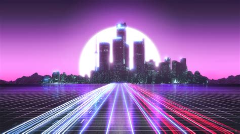 1920x1080 City Lights Long Exposure Synthwave 5k Laptop Full HD 1080P ...