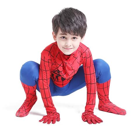 Free shopping 2018 Hot Spiderman siamese tights costume child superhero ...