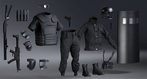 Kolekcja munduru wojskowego SWAT Police Terrorist Model 3D - TurboSquid ...