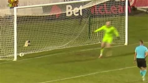 Goalkeeper celebrates his save TOO EARLY in Europa Conference League qualifying penalty shootout ...