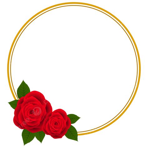 Frame Border Circle Vector Art PNG, Circle Rose Frame Border Design, Rose, Rose Border, Flower ...