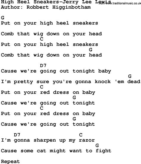 Country Music:High Heel Sneakers-Jerry Lee Lewis Lyrics and Chords