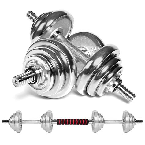 66lbs Adjustable Dumbbell Set With Carry Case Steel Dumbbells ...