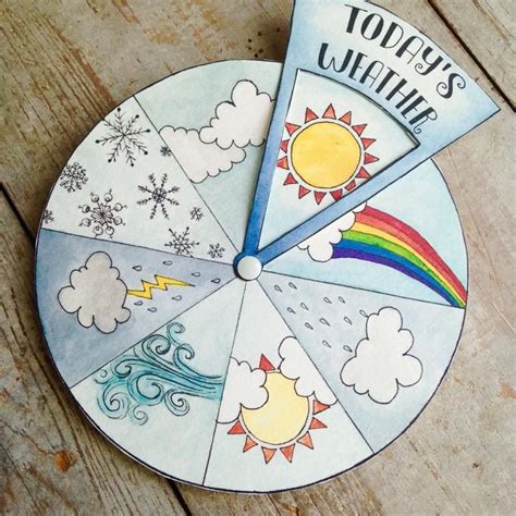 Today's Weather Wheel Digital Download Kids Printable | Etsy Weather Activities Preschool ...