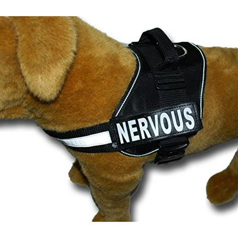 Nervous Nylon Service Dog Vest Harness. Purchase Comes with 2 Reflective Nervous Removable ...