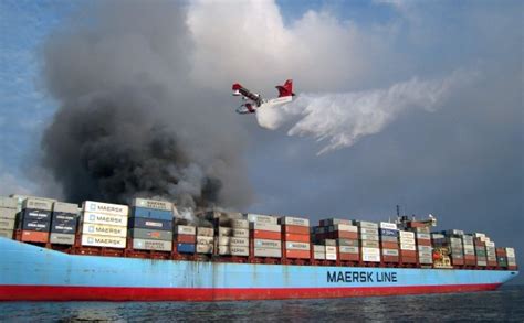 Air tanker used on ship fire 60 miles at sea - Wildfire Today