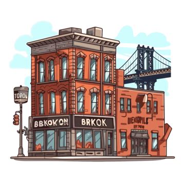 Brooklyn Clipart Cartoon Illustration Of Building With Old Brooklyn Bridge Vector, Brooklyn ...