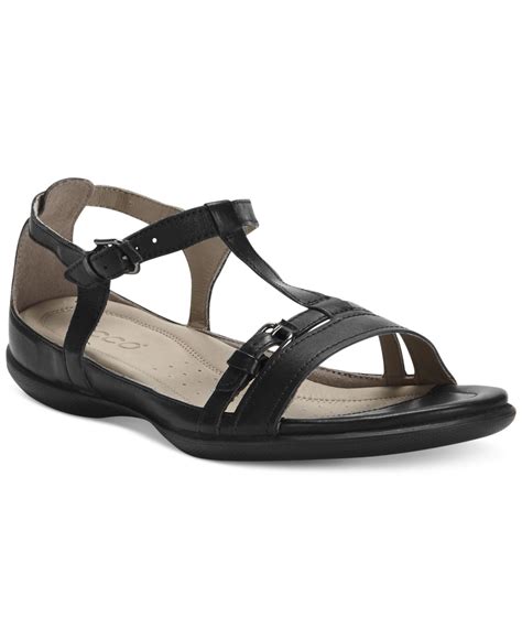 Ecco Women'S Flash T-Strap Sandals in Black | Lyst