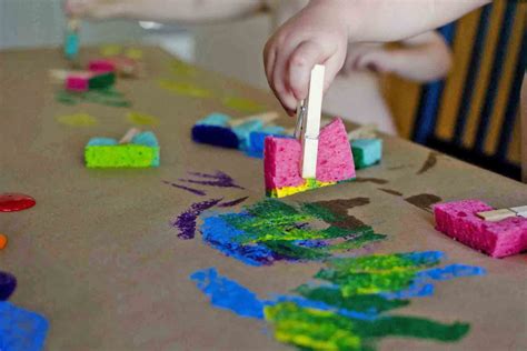 Sponge Painting Process Art - Busy Toddler