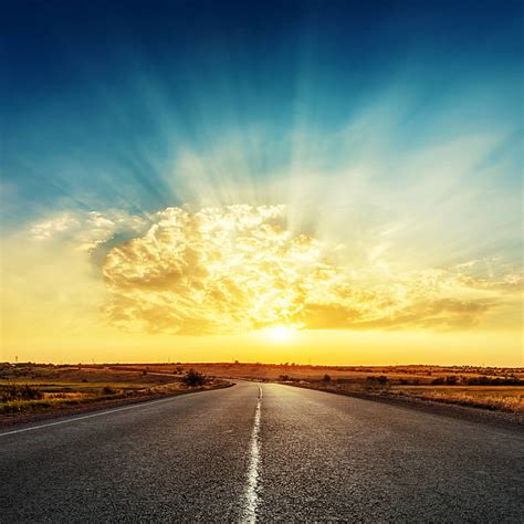 Highway Road Horizon Sunset Stock Photos, Pictures & Royalty-Free ...