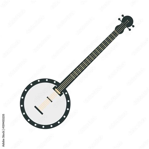 Banjo, Part Of Musical Instruments Set Of Realistic Cartoon Vector Isolated Illustrations Stock ...