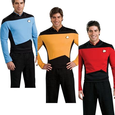 Star Trek Costume TNG The Next Generation Badge Red Yellow Blue Shirt Uniform Cosplay Costume ...