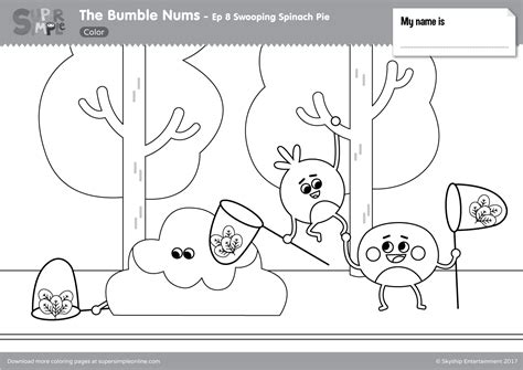 Bumble Nums Coloring Pages