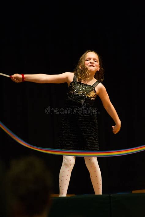 Young Girl Doing Ribbon Dance Stock Photo - Image of latino, america ...