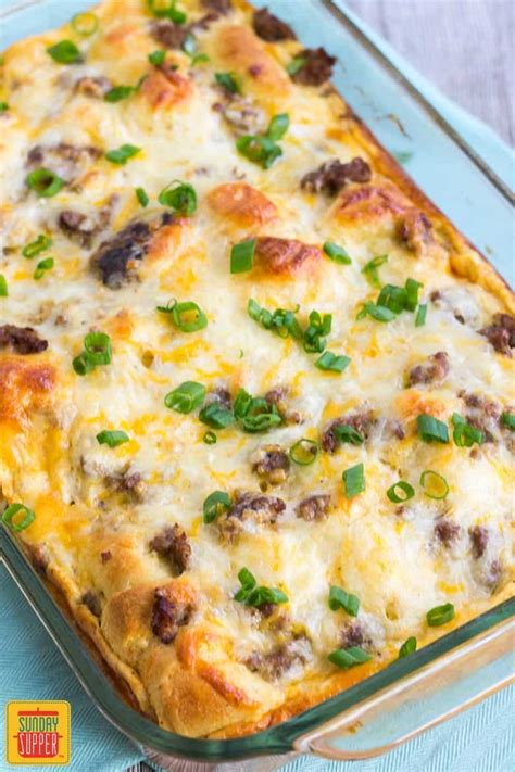 Sausage Breakfast Casserole with Crescent Rolls #SundaySupper - Sunday ...