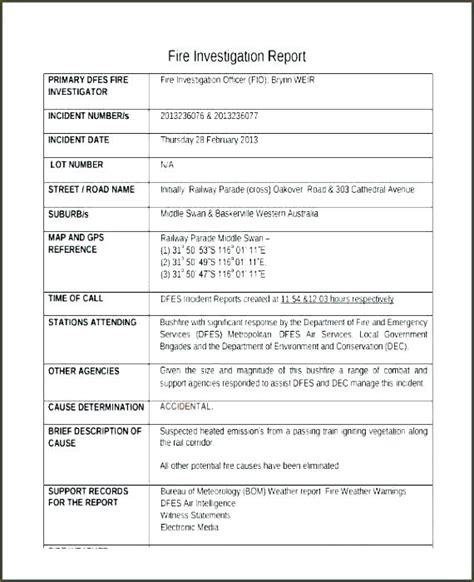 Out Of This World Incident Report Example Fire What Is A Technical ...