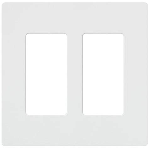 Lutron Claro 2 Gang Decorator Wallplate, White-CW-2-WH - The Home Depot