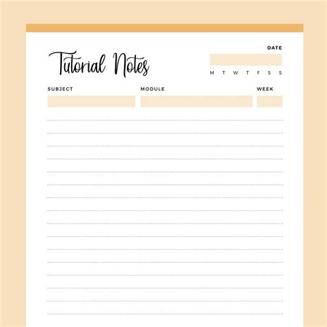 Printable University Tutorial Notes | Instant download PDF | A4 & US Letter – Plan Print Land