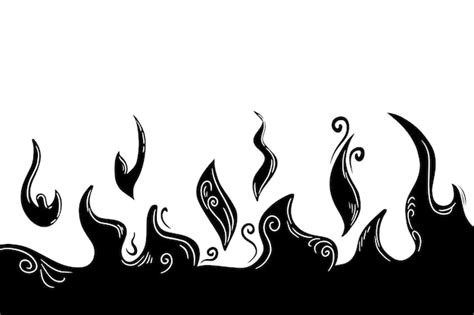 Premium Vector | Fire vector black flame isolated on white background