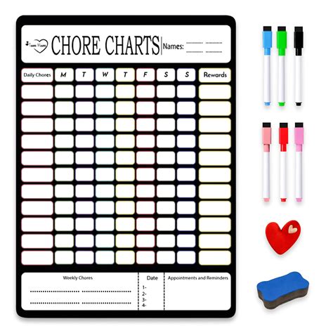 Buy Teena Meena Dry Erase Magnetic Whiteboard Chore Chart for Kids, Multiple Kids Teenagers and ...