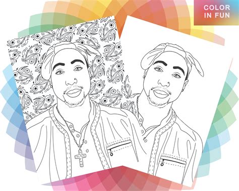 Tupac Shakur Rapper Coloring Page Printable Colouring Page Adult Color ...