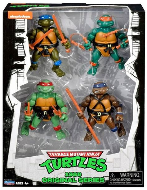 Teenage Mutant Ninja Turtles Nickelodeon 1988 Original Series Exclusive Action FIgure 4-Pack ...