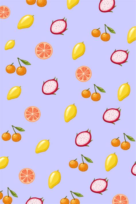 Colorful Fruit Cartoon Wallpaper Print Ad, Colorful Fruit, Fruit Tile, Tile Style Background ...