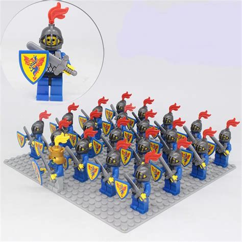 Blue Dragon Knight Minifigures Lego Compatible Medieval Knights Set