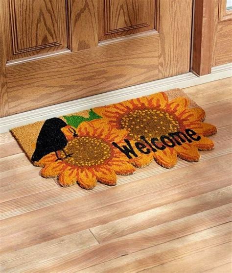 Sunflower Welcome Mat Weatherproof Front Door Mat Whimsical Seasonal Home Decor #Unbranded # ...