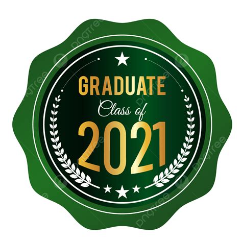 Vintage Emblem Vector PNG Images, Emblem Green Color Graduate Class Of 2021 Gold Typography ...