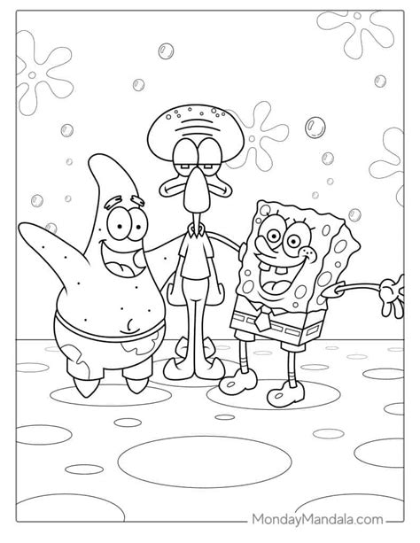 Spongebob Squidward Coloring Pages