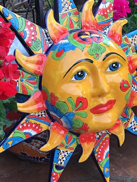 Talavera Sun in 2024 | Mexican folk art painting, Mexican folk art, Sun art