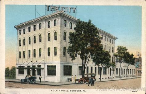 The City Hotel Sunbury, PA Postcard