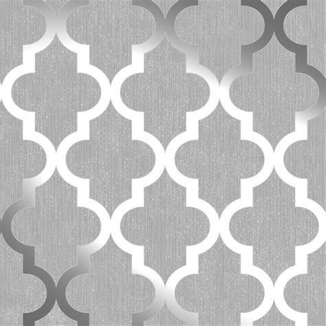 Henderson Interiors Camden Trellis Wallpaper Soft Grey, Silver (H980527) - Wallpaper from I Love ...