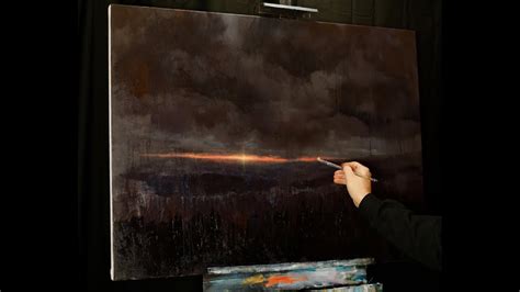 Painting light a time lapse dark landscape painting in acrylic by Tim Gagnon - YouTube