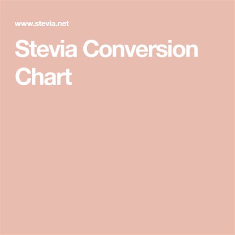 Stevia Conversion Chart Stevia Recipes, Keto Desserts, Recipe ...