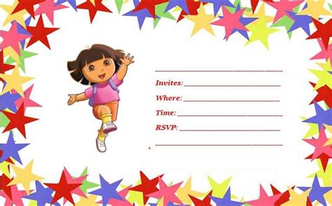 FREE 1st Dora Birthday Invitations Wording | FREE Printable Birthday Invitation Templates - Bagvania