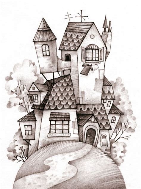 Whimsical art, Tree house drawing, Art inspiration