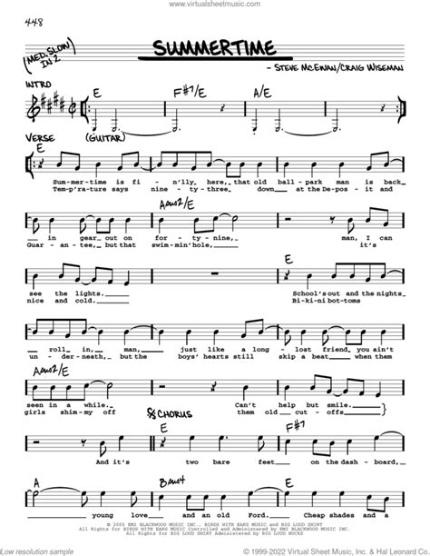 Summertime sheet music (real book with lyrics) (PDF)