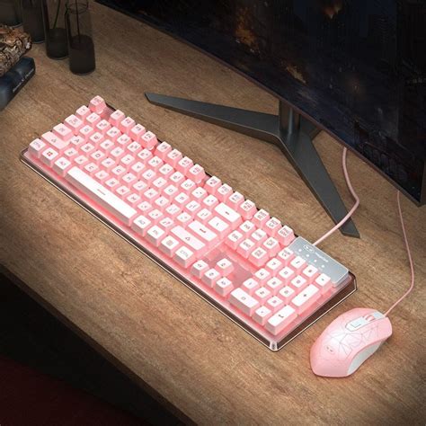 LED Pink Custom Gaming Keyboard and Gaming Mouse Combo | Etsy