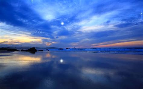 Download Sunset Blue Sea Nature Ocean HD Wallpaper